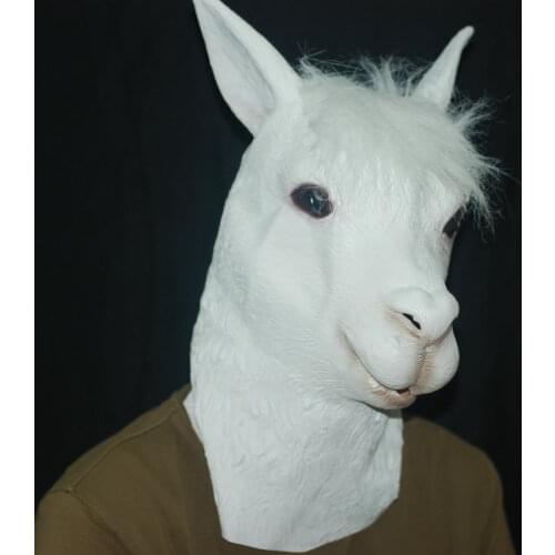 Halloween Animal Cosplay Masks Unisex Simulated Alpaca Head Props High Quality Pure White Bar Party Fashion Goats Lifelike Masks