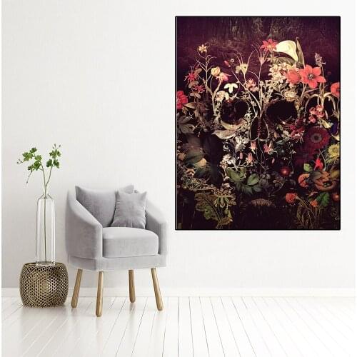 Roses Painting By Numbers DIY Frame 40x50 Skull Flower Canvas Wedding Decoration Art picture Unique Gift Abstract Oil Painting