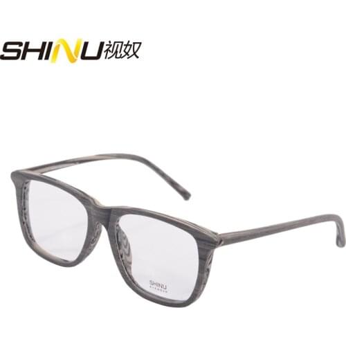 See Near Far Eyewear Progressive Multi Focus Lens Reading Glasses Imitation Wood Eyeglasses Preshyopic Glasses L1982
