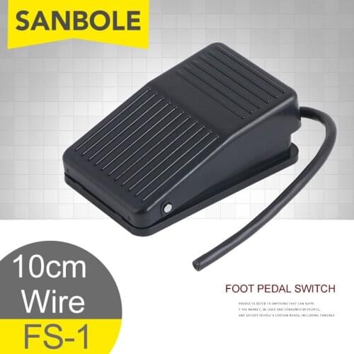 Pedal Foot Switch FS-1 With 10cm Long Wire Control Plastic Case Shell Cover Push Button Black 10A 250V