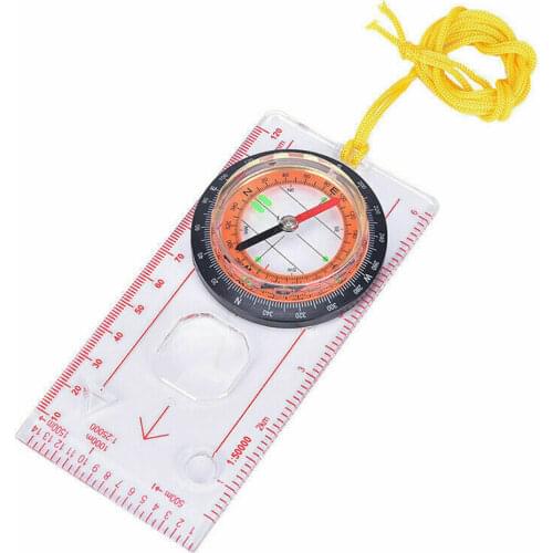Outdoor Camping Compass Ruler Fluorescent Kompas Portable Digital Compass Hiking Camping Compass Map Scale Tools