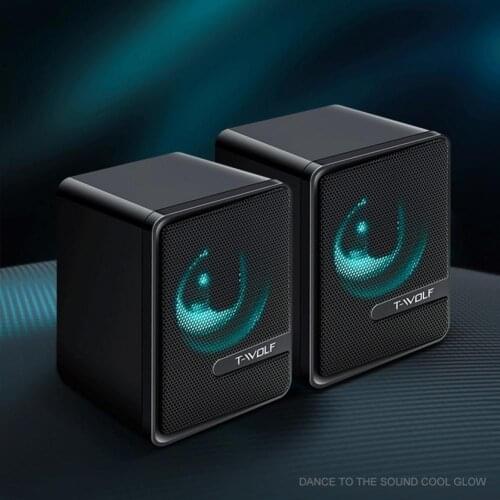 3.5mm USB Wired Computer Speakers Bass Stereo Subwoofer Colorful LED Light For Laptop DVD Mp3 Mp4 Speaker Soundbar