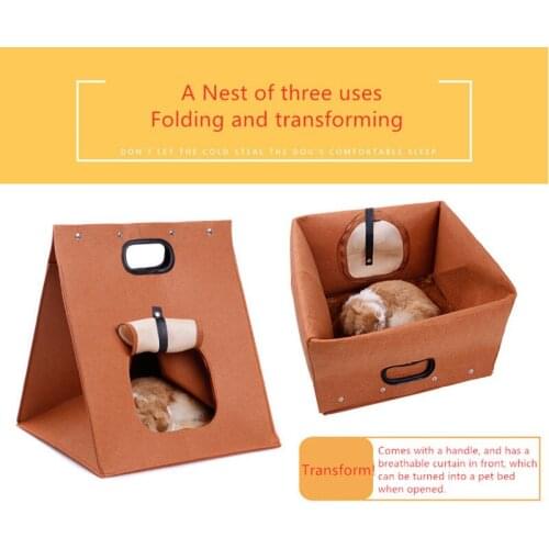 New Travel Pet Cat Carrier Tote Puppy Cat Carrying Outdoor Bag Felt Pet Nest Cat Dog Outing Bag Cat Kennel Foldable Cat Tent