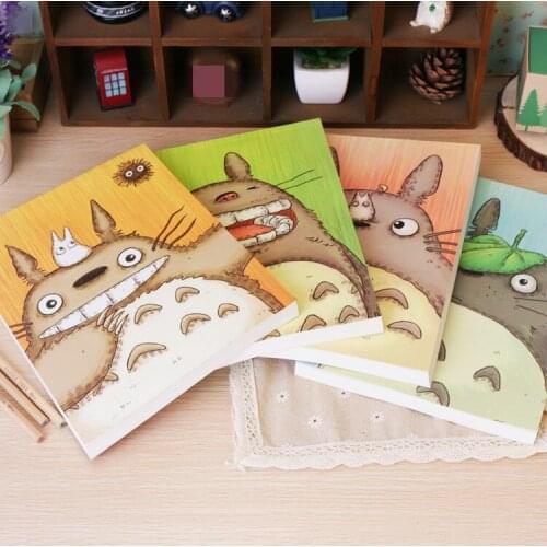 A4 Blank Totoro Notebook Thickened Student Soft Leather Notebooks Super Thick Go To School Cartoon Drawing Notepad Hand Account