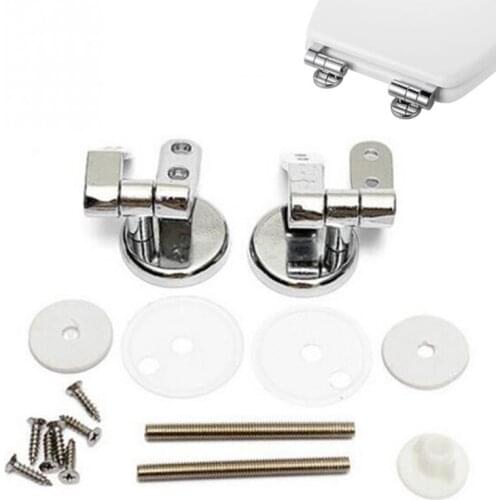 Universal Adjustable Replacement Chrome Toilet Seat Hinge Set Pair With Fittings One Pair Chrome Effect Toilet Seat Hinges #17
