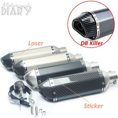 Universel 38-51mm Motorcycle Exhaust Muffler Escapamento Escape Moto AK Sticker For Nmax CB400 ER6N Pit ATV Dirt Bike R25 GTS300