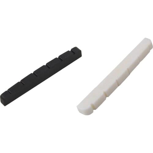 6 Pcs Black 6-String Guitar Top Nut 42X3.5mm & 1 Pcs Modern and Vintage Electric Guitar Six String Nut Cattle Bone