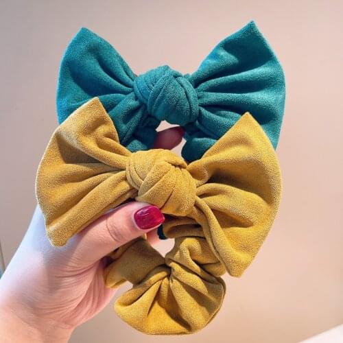 1Pcs Women Suede Scrunchie Elastic Handmade Multicolor Hair Band Ponytail Holder Headband Hair Accessories for Girls Women