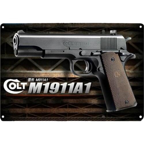M1911A1 Logo Tin Sign Vintage Antique Style Rustic Tin Sign Metal Tin Sign 20x30cm Bar Pub Home Wall Decoration