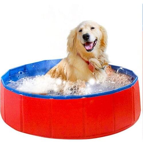 100*30 Pet Dogs Swimming Foldable Bathing Pool Tub Paddling Puppy Shower Bathtub Outdoor Pond for Summer Pets Cat Children Kids