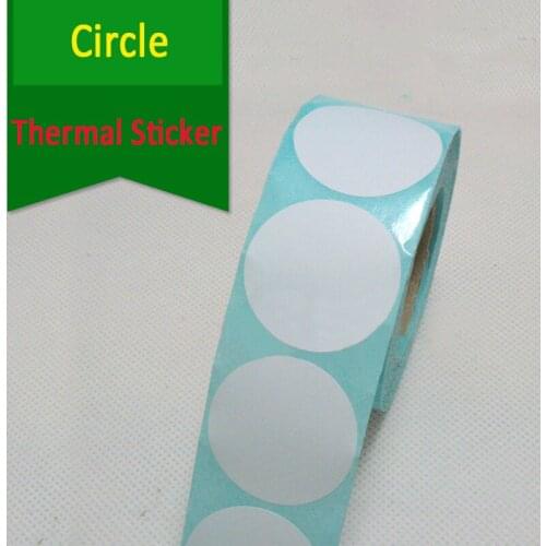 1000pcs/Roll Adhesive Circle Thermal Label Sticker Paper White Round Stickers, 1 Rolls, Packing seal label sticker 30~100mm