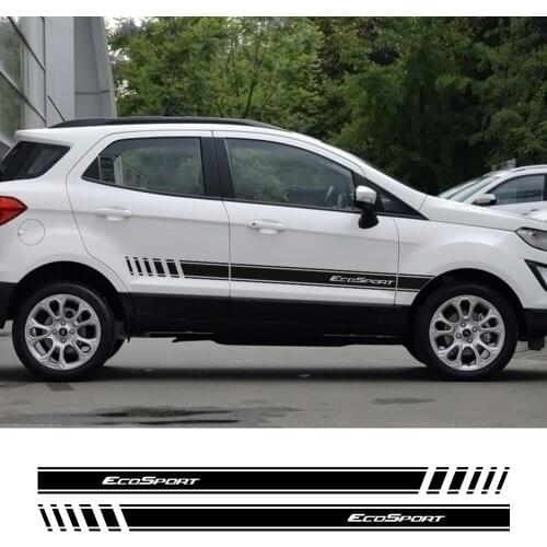 2PCS Car Door Side Stripe Stickers For Ford Ecosport Waterproof Auto Vinyl Film Captivation Decals Decoration Car Accessories