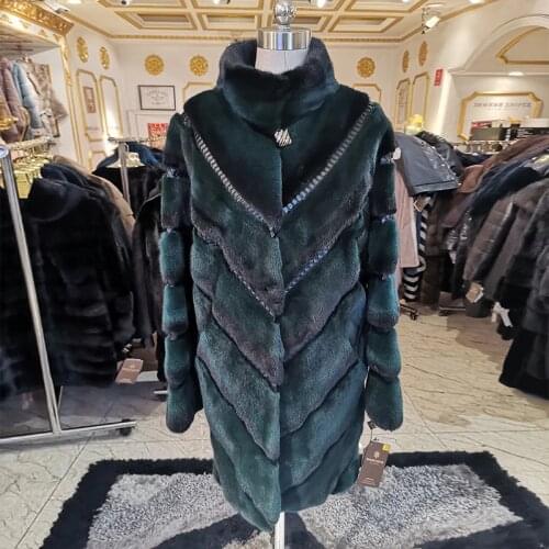 2020 mink fur coat Stitching Python skin mink coat fashion women fur coat High-end brand coat women WINTER PALACE B017F