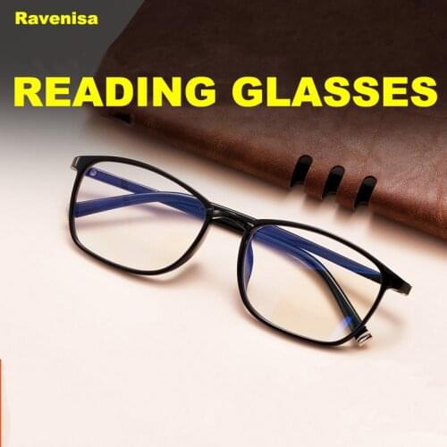 2021 Men Women Anti Blue Light Lens Multifocal Reading Glasses Computer Black Red TR Frame oculos de grau