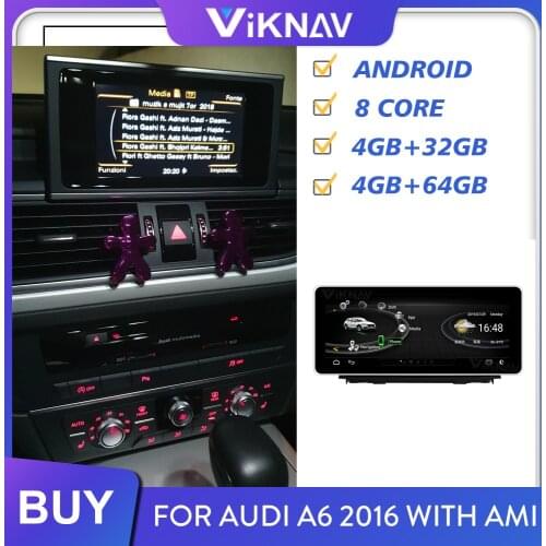 Android Car Radio for A6 2016 with AMI Autoradio Stereo Receiver Multimedia player GPS navigation Tape recorder Screen 2 Din