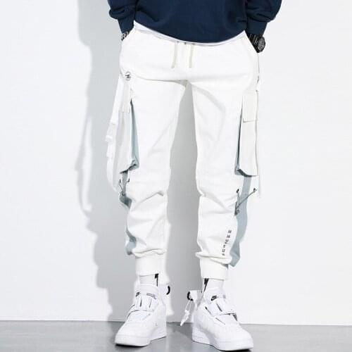 2021 Casual Hiphop Streetwear Men Cargo Pants Korean Fashion Harem Pants Pockets Comfortable Lightweight Running Pant for Male