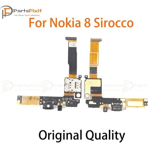 USB Charger Port Dock Connector Flex Cable For Nokia 8 Sirocco USB Charging Dock Connector Microphone Mic Audio Jack Board Flex