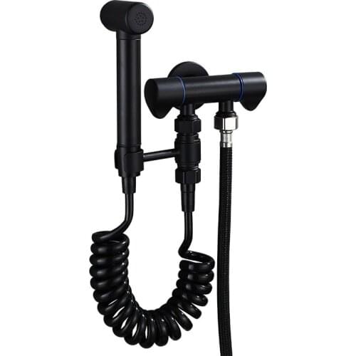 Double function switch toilet bidet faucet bathroom hand bidet sprayer set kit pressurize flush spray gun tank hook wall mount