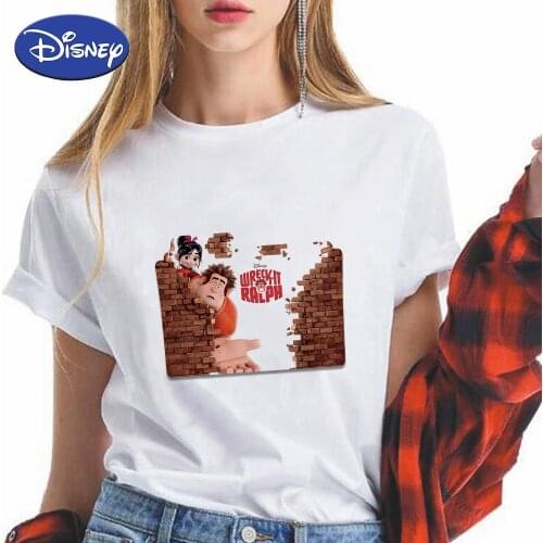 Disney Wreck-It Ralph Tees Women T Shirts Cartoon Casual White Short Sleeve Tops Tumblr Summer Brands Clothes футболка женская