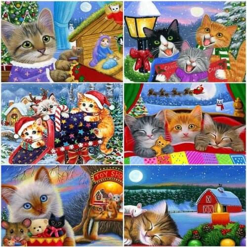 GATYZTORY 60x75cm Frame DIY Animal Cat Painting By Numbers Kit Wall Art Acrylic Canvas Painitng Handpainted For Home Decor Gift