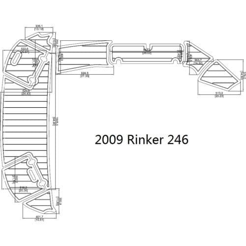 2009 Rinker 246 Swim Step & Transom Pad Boat EVA Teak Decking 1/4" 6mm