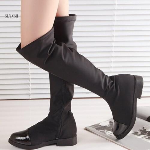 SLYXSH 2018 Hot Parent-child long boots princess elegant girls shoes childrens snow boots size 28-36 child ever after high boot