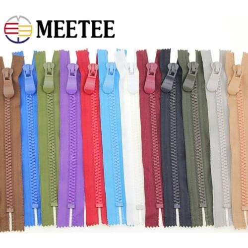 Meetee 2/4pcs 8# Resin Zipper Close-end Tail 20cm Single Head for Coat Pocket Outdoor Handbag Handmade Sewing Accessories ZA210
