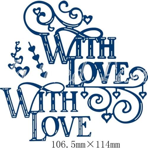 Heart Flower With Love Metal Cutting Dies Stencil for DIY Scrapbooking Embossing Photo Album Decoration Card Craft Die Cut