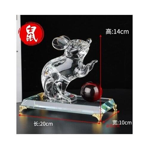 Lovely ornament Crystal animal home display a birthday present female display culpture statue The rat ox tiger rabbit