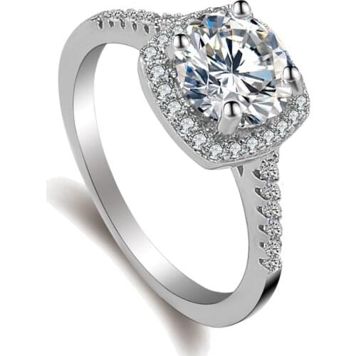 Fashion Luxury Engagement Ring for Women AAA White Cubic Zirconia 925 Sterling Silver Rings 2021 Wedding Trend Female Jewerly