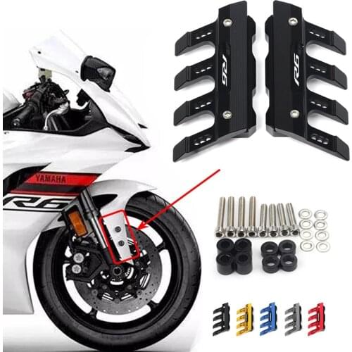 With Logo For yamaha YZFR6 YZF R6 Motorcycle Mudguard Front Fork Protector Guard Block Front Fender Anti-fall Slider Accessories