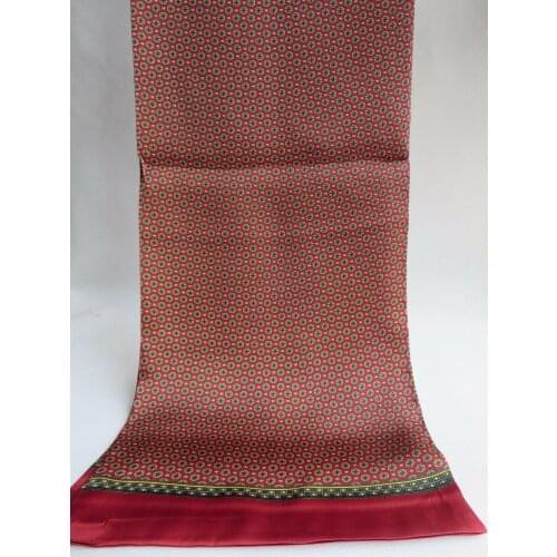 Mens 100% Pure Silk Scarf Double Layer Silk long Neckerchief Printing Elegant Fashion 4Colors