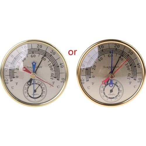 No Battery 5" Min Max Thermometer Hygrometer Wall Mount Wall Hang Analog Indoor Outdoor Anti Rain Temperature Humidity
