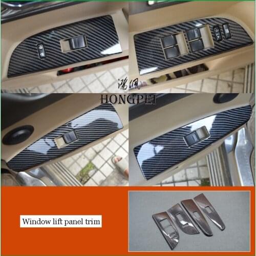 Car Interior Window Lift Switch Adjust Button Panel Trim Sticker Cover Accessories For Toyota Highlander 2009-2013 LHD