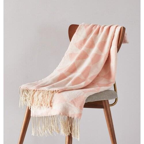 Europe Style Sofa Throw Blanket Cotton Thread Knitted Blanket With Tassel Geometry Bohemian Sofa Cover Bed Blanket Home Decor