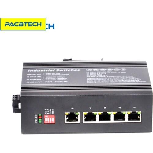10/100M Industrial POE Fiber Optical Switch Unmanaged 1Fiber +4RJ45 POE Switch