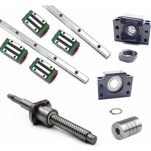 RM1605-1000mm Ballscrew + 20mm Width Linear Guideway Rail + BK/BF12 + Coupling