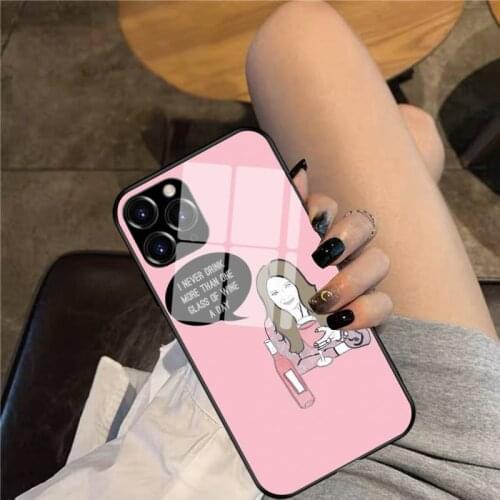 A Glass a Day Phone Case Glass Phone Case For iphone 12 11 Pro Max XS XR X 8 7 Plus SE2 Case