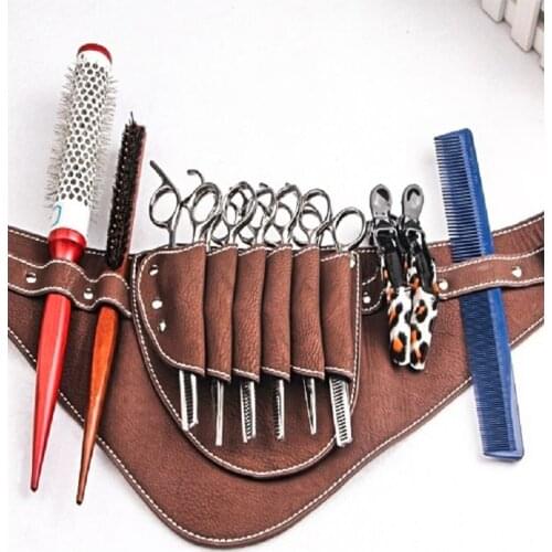 Hairdresser Barber Hair Scissors Bag Shears Bags Tool Hairdressing Holster Pouch Holder Case with Waist Belt Rivet Clips Bag