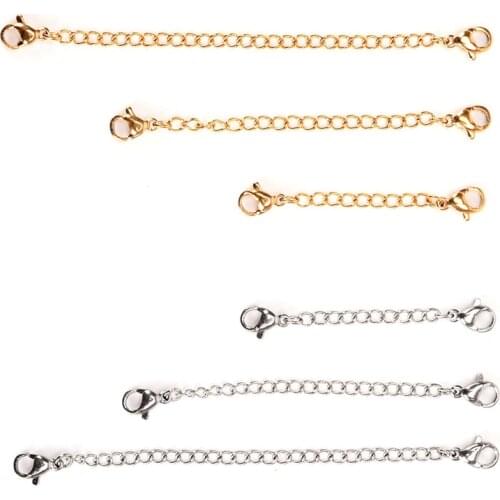 5/7.5/10cm Extended Extension Chains 2 Colors Tail Extender For Jewelry Making Findings Necklace Bracelet Chain
