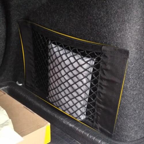 Universal Car Seat Back Storage Elastic Mesh Net Bag Luggage Holder Pocket Sticker Trunk Organizer Strong MagicTape Car-styling