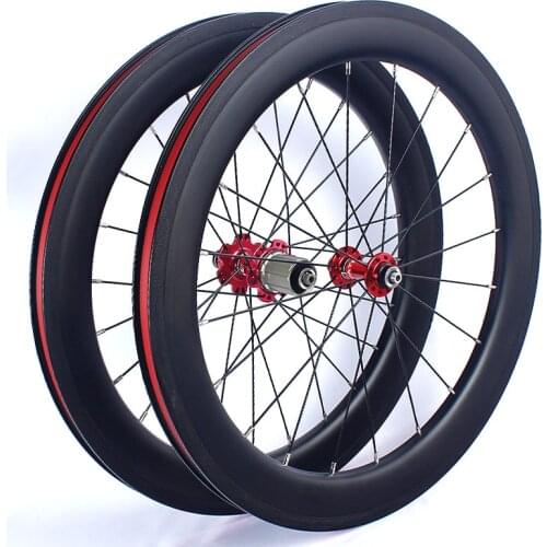 Bicycle carbon fiber wheelset Novatec A211/F372SB 20inch 406/451 V brake 74X130MM Folding bicycle Wheel with quick release lever