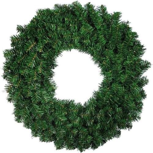 1 Pcs Green Artificial Pine Wreath Garland for Front Door Window Fireplace Christmas Decoration