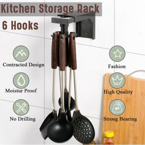 Punch Free 360 Degrees Rotated Kitchen Hooks Rotating Shelf Holder Nail Free Shelf Hanger Hanging Storage Rack Dropshipping