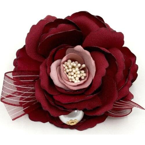 Fashion Fabric Flower Brooch Pear Cardigan Lapel Pin Shawl Buckle Badge Corsage for Women Jewelry Accessories Lovely Gift