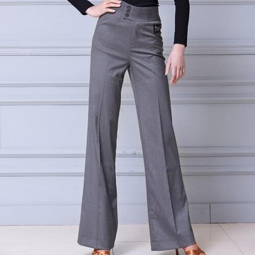 Latin Dance Pants Women High Waist Leg Trousers For Training Ballroom Dance Competition Costumes Rumba Tango Samba Pants VO356