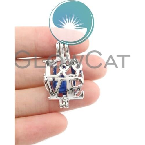10x K772 Cat Paw Print Love Letter Locket Pendant Making Essential Oil Diffuser Aromatherapy Beads Pearl Cage Jewelry