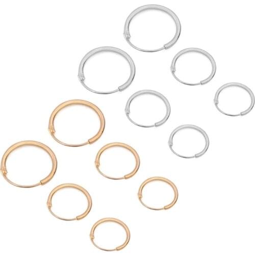 3 Pairs 3 Sizes Minimalism Simple Round Circle Earrings Hoop Earrings Small Ear Studs for Women Girls Fashion Jewelry