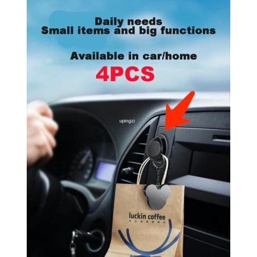 4pcs Car Hooks Self Adhesive Holder Organizer Storage for USB Cable Headphone Keychain Trunk Bag Invisible Hanger Fastener Clip