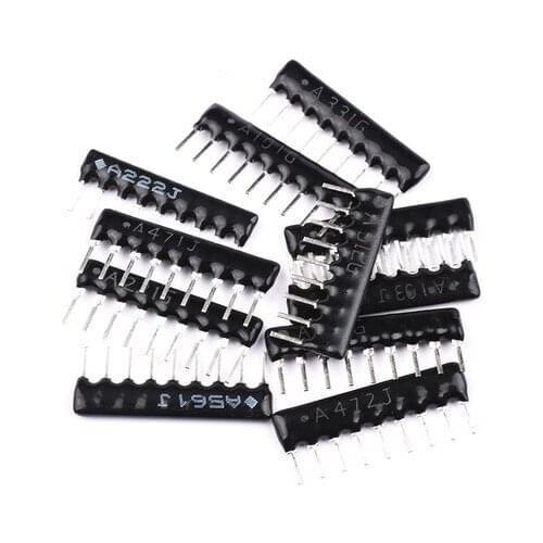 50PCS/LOT 7 pin 7P straight insertion resistance A102J A103J A472J 5.1K 4.7K 3K 10K 2K 1K